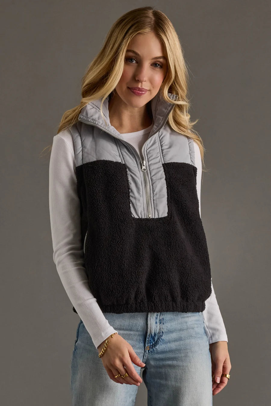 Light Grey & Black Vest